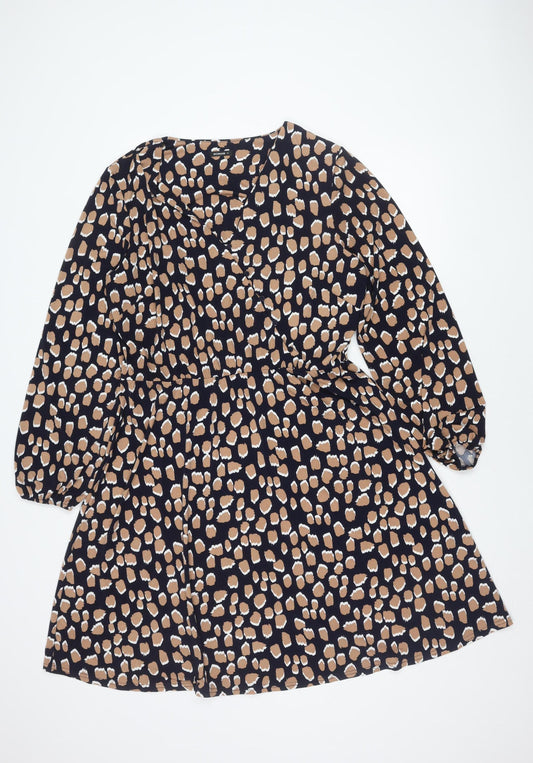 Roman Women's Multi Animal Print Long Sleeve Dress
