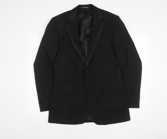 Mens UK Size 38 Jeff Banks Regular Black Suit Tuxedo