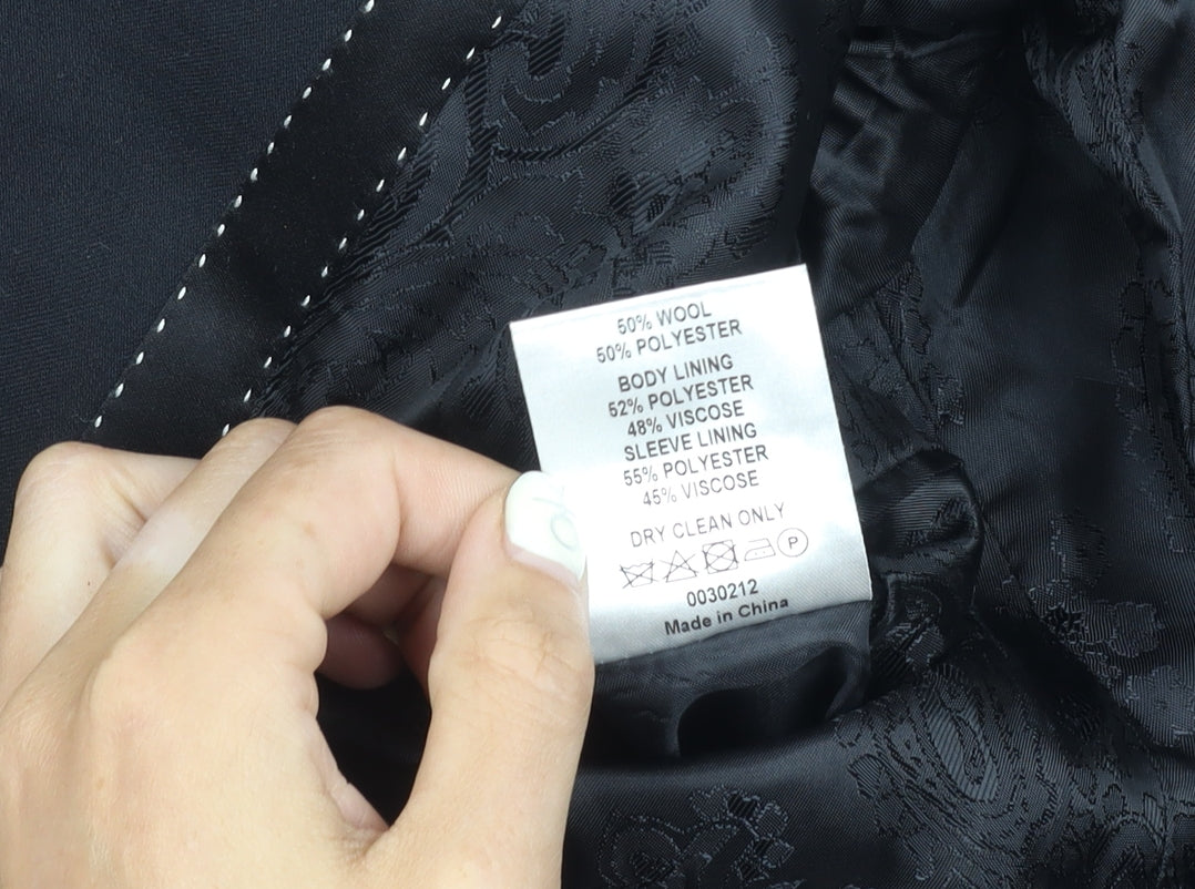 Mens UK Size 38 Jeff Banks Regular Black Suit Tuxedo