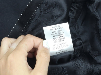 Mens UK Size 38 Jeff Banks Regular Black Suit Tuxedo