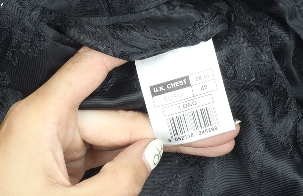 Mens UK Size 38 Jeff Banks Regular Black Suit Tuxedo