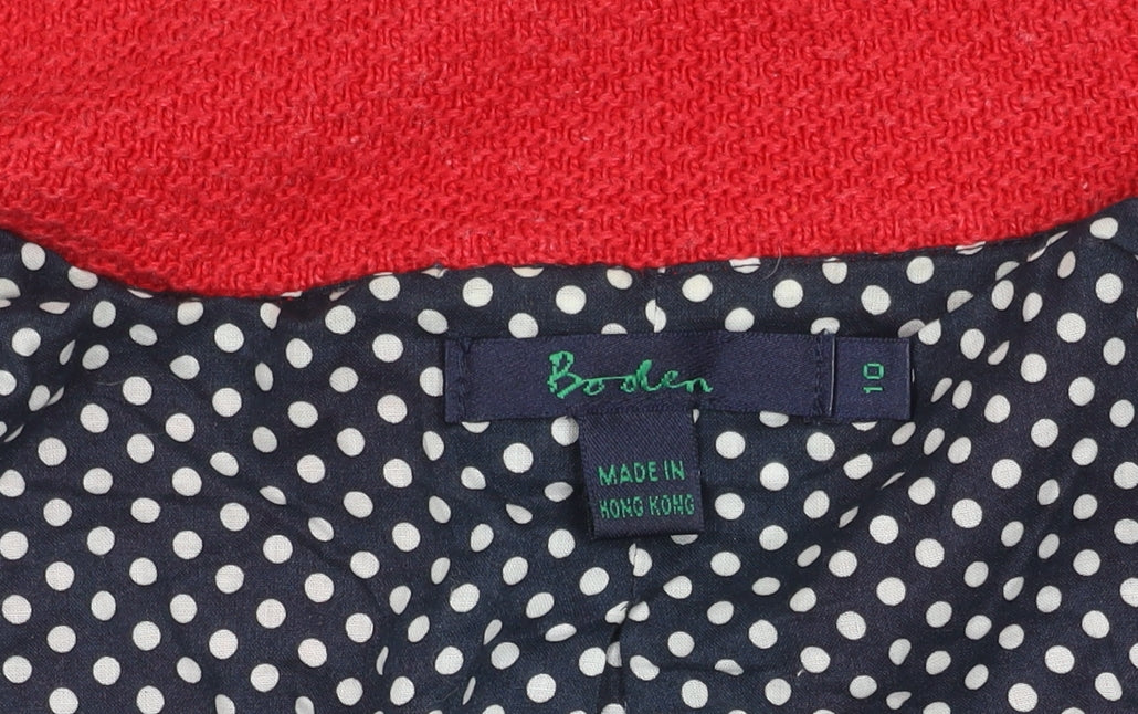 Boden Women's Red Blazer Size 10 Polka Dot Lined