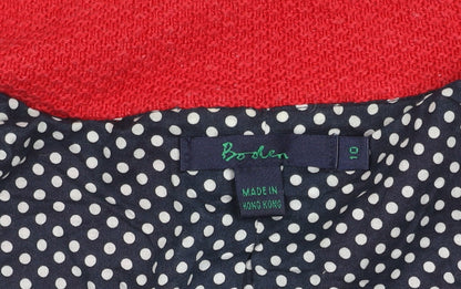 Boden Women's Red Blazer Size 10 Polka Dot Lined