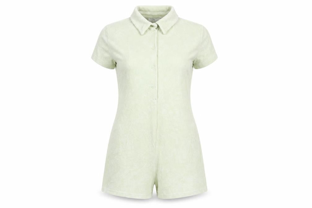 Bershka Women's Green Short Sleeve Playsuit S