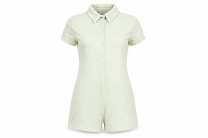 Bershka Women's Green Short Sleeve Playsuit S