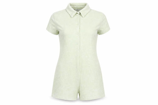 Bershka Women's Green Short Sleeve Playsuit S