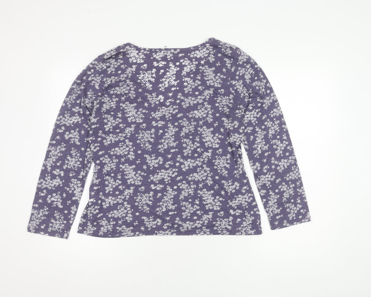 East Women's Purple Floral Wrap Blouse Size 16