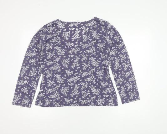 East Women's Purple Floral Wrap Blouse Size 16