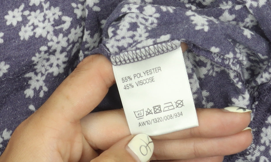 East Women's Purple Floral Wrap Blouse Size 16