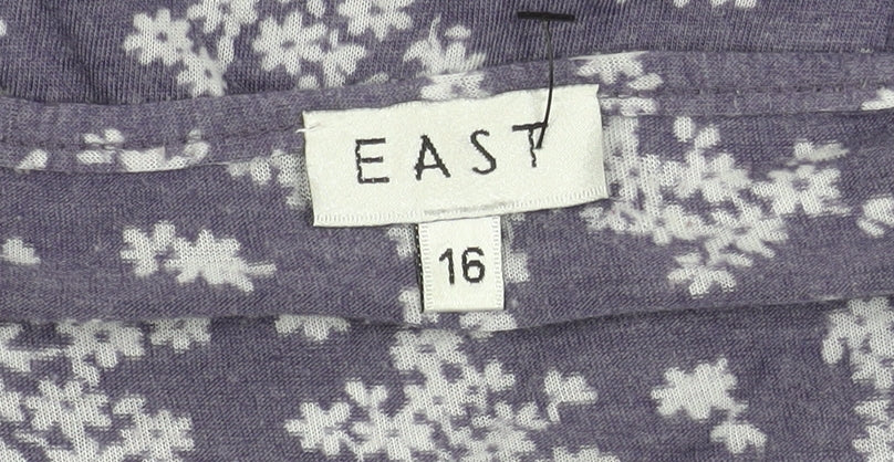 East Women's Purple Floral Wrap Blouse Size 16