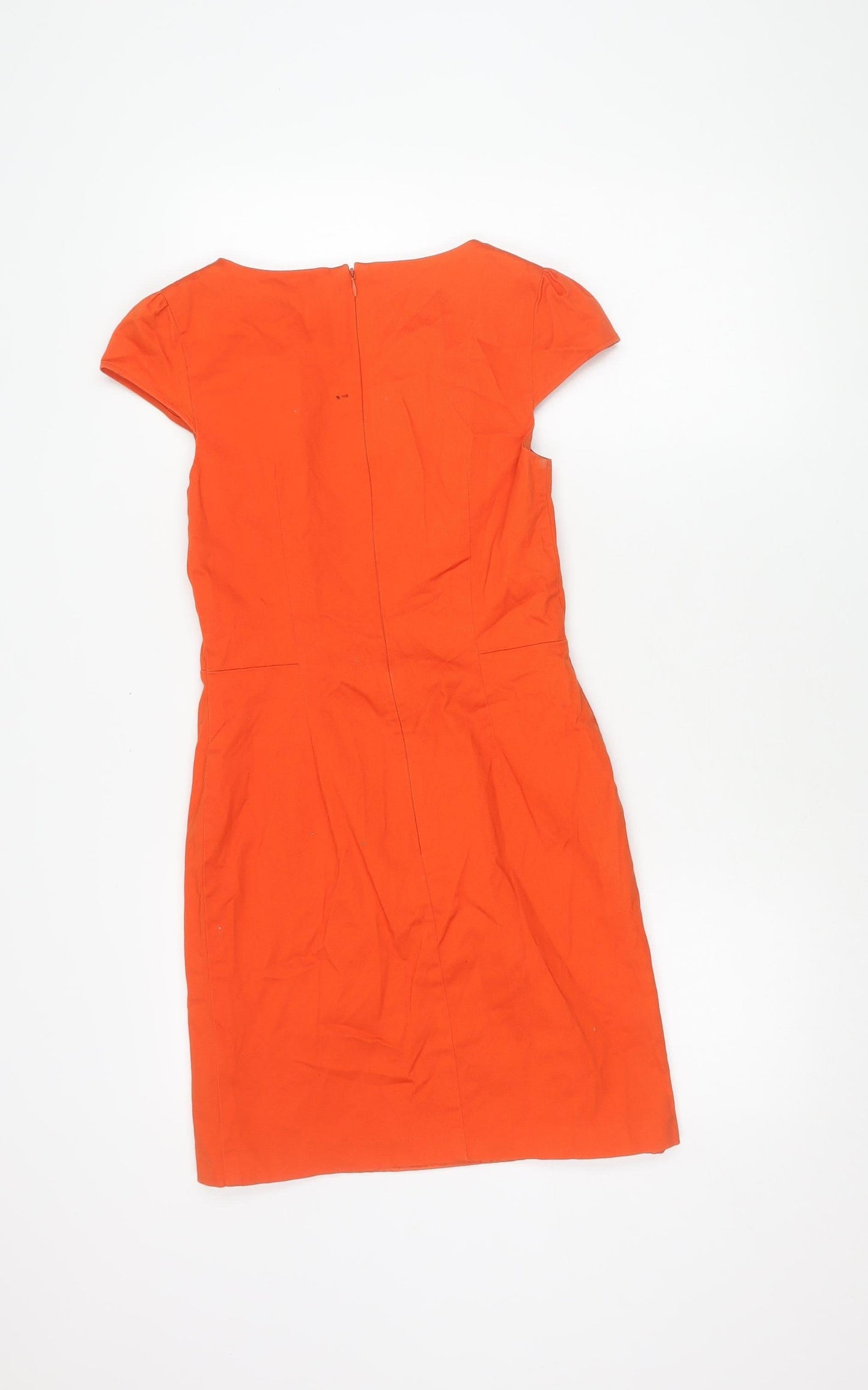 Oasis Women's Orange Dress Size 8 with Zip Detail