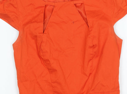 Oasis Women's Orange Dress Size 8 with Zip Detail
