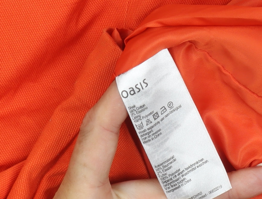 Oasis Women's Orange Dress Size 8 with Zip Detail