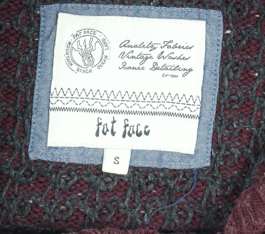 Fat Face Men's Red Wool Pullover Jumper Size S