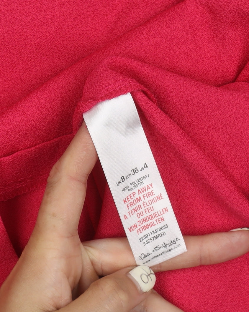 Miss Selfridge Petites Pink Sleeveless Dress UK 8