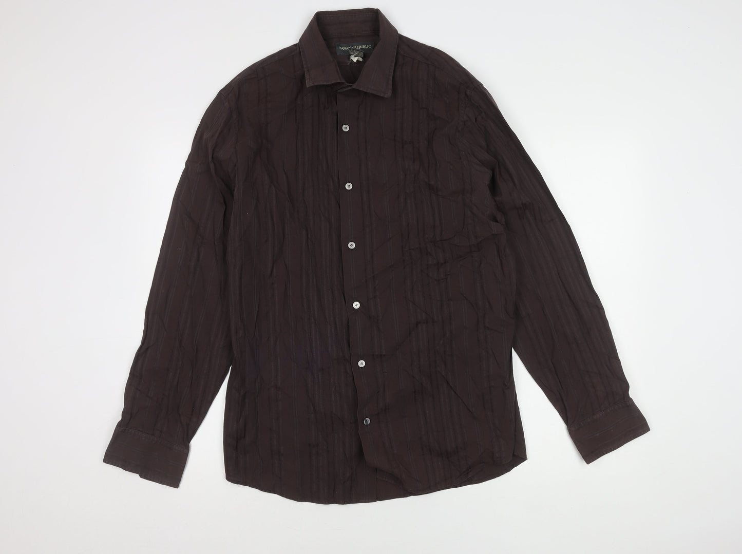 Banana Republic Men's Brown Button-Up Shirt L