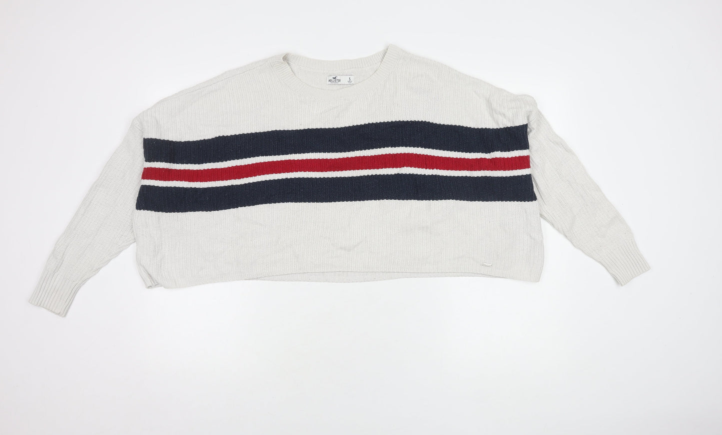 Womens UK Size S Hollister White Pullover Jumper