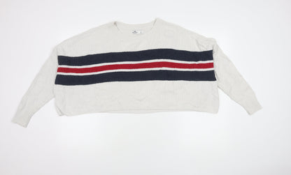 Womens UK Size S Hollister White Pullover Jumper