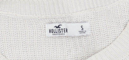 Womens UK Size S Hollister White Pullover Jumper