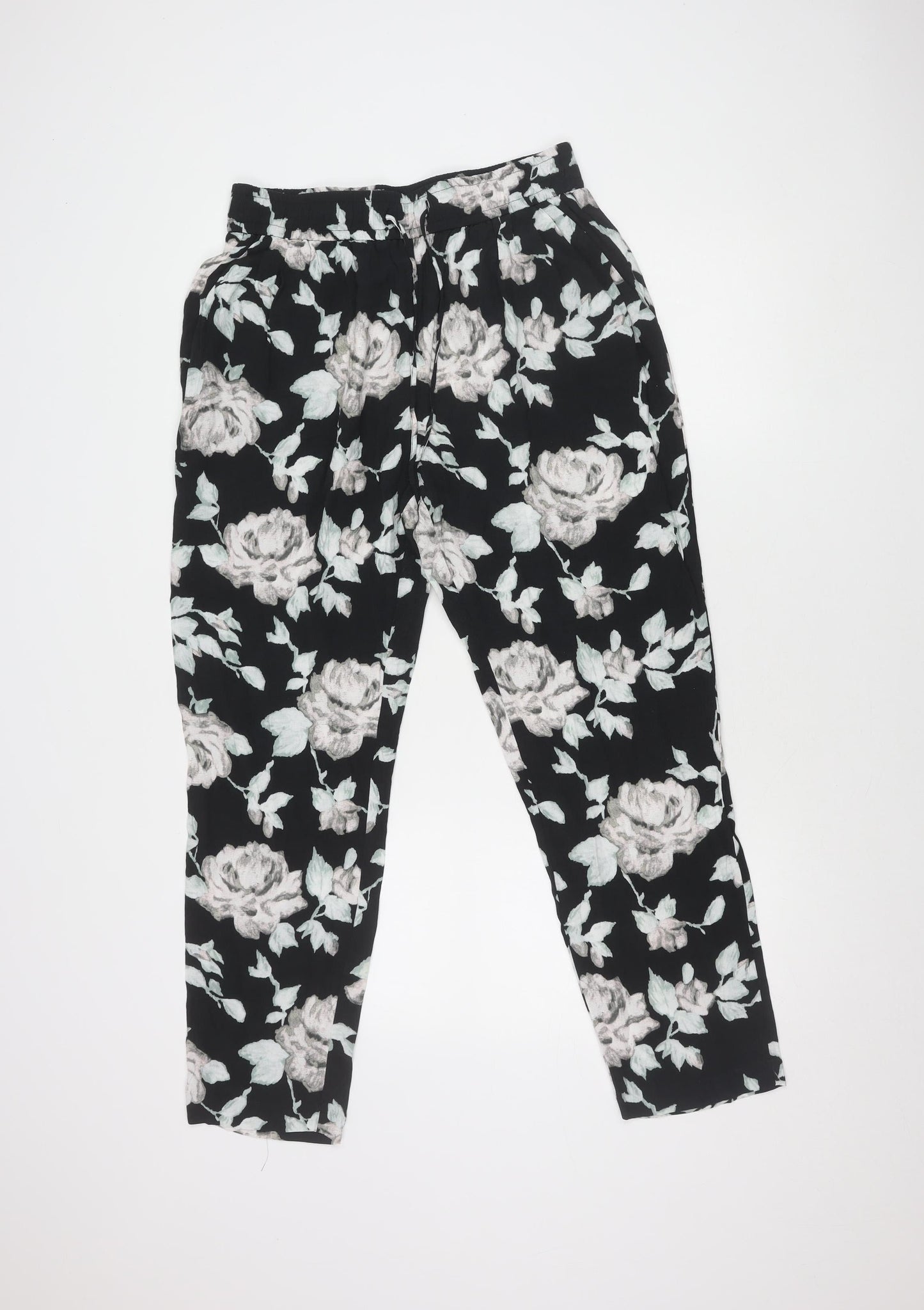 Phase Eight Womens Floral Trousers Black Size 14