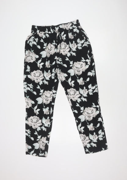 Phase Eight Womens Floral Trousers Black Size 14