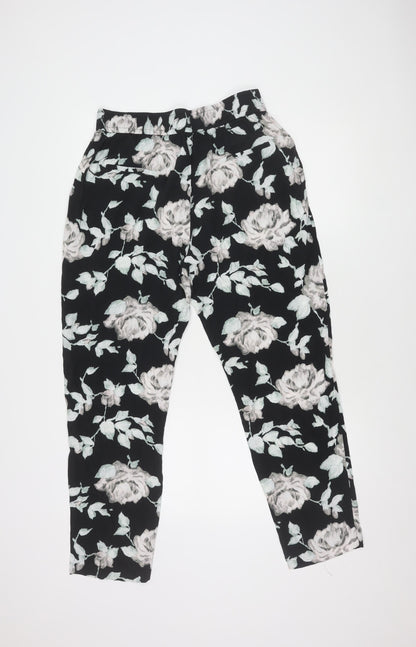 Phase Eight Womens Floral Trousers Black Size 14