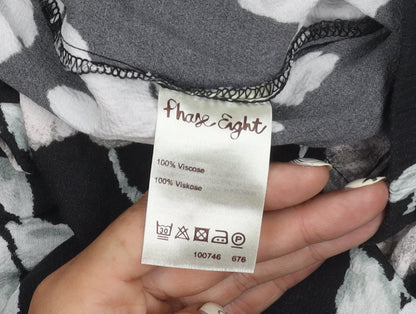 Phase Eight Womens Floral Trousers Black Size 14