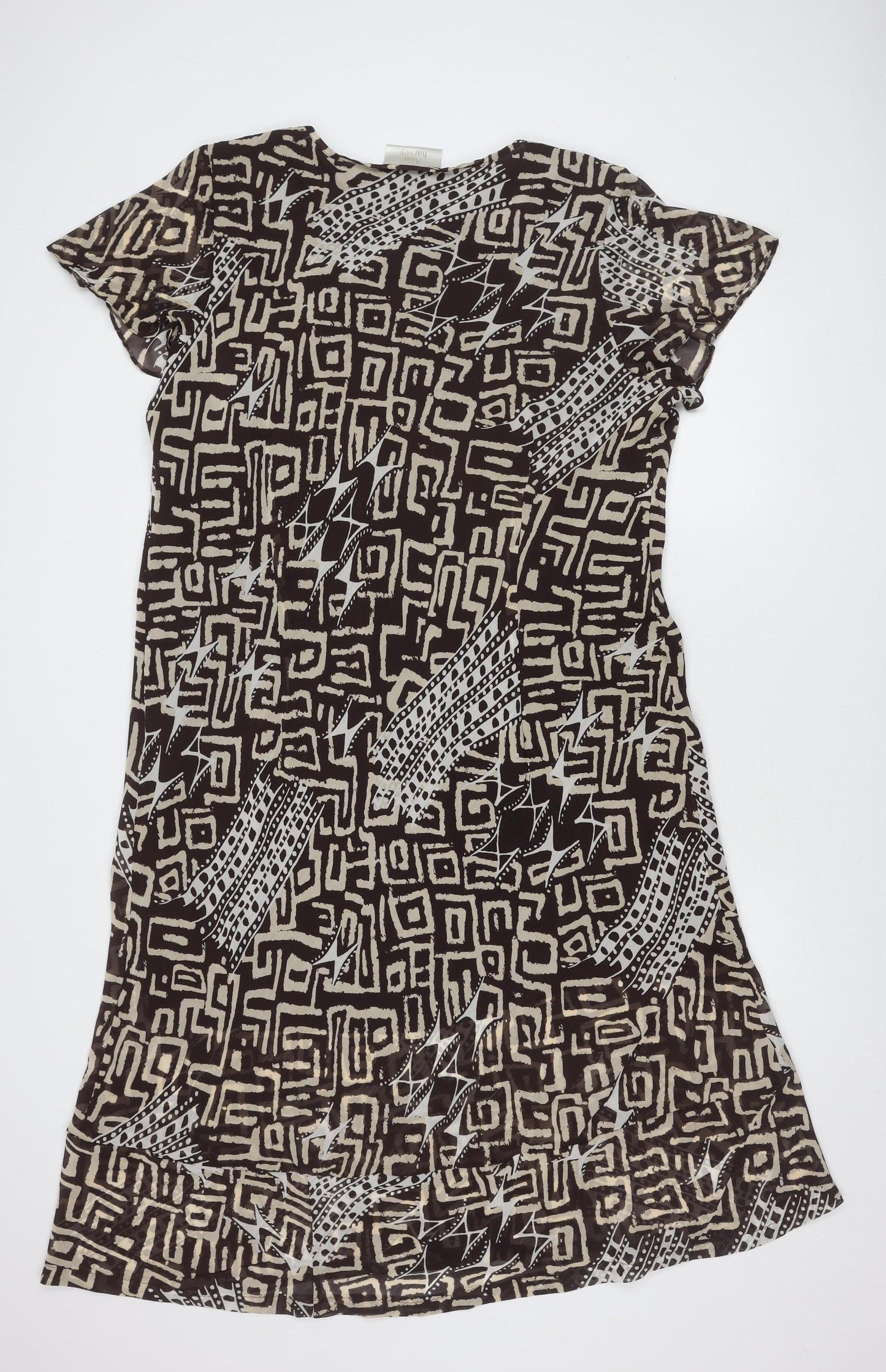 Ann Harvey Women's Brown Geometric Dress - Size 20