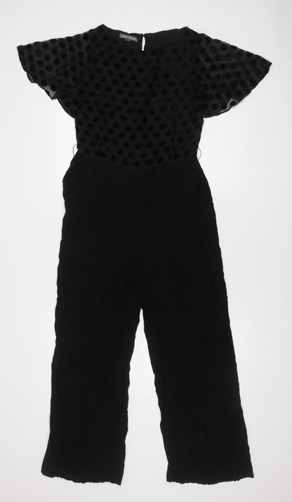 Laura Ashley Women's Black Polka Dot Jumpsuit Size 8