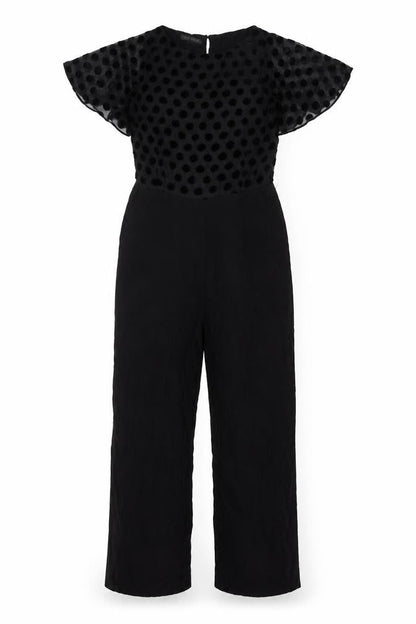 Laura Ashley Women's Black Polka Dot Jumpsuit Size 8