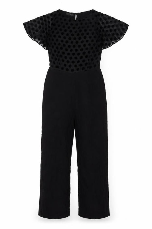 Laura Ashley Women's Black Polka Dot Jumpsuit Size 8