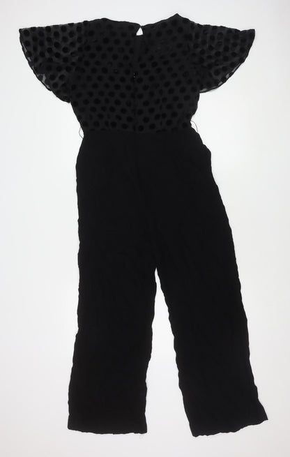 Laura Ashley Women's Black Polka Dot Jumpsuit Size 8