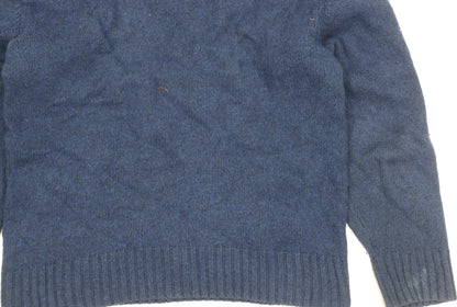 Peter Gribby Men's Blue Wool Cotton Jumper M