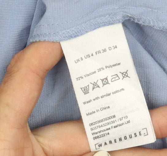 Womens UK Size 6 Warehouse Blue Basic Blouse