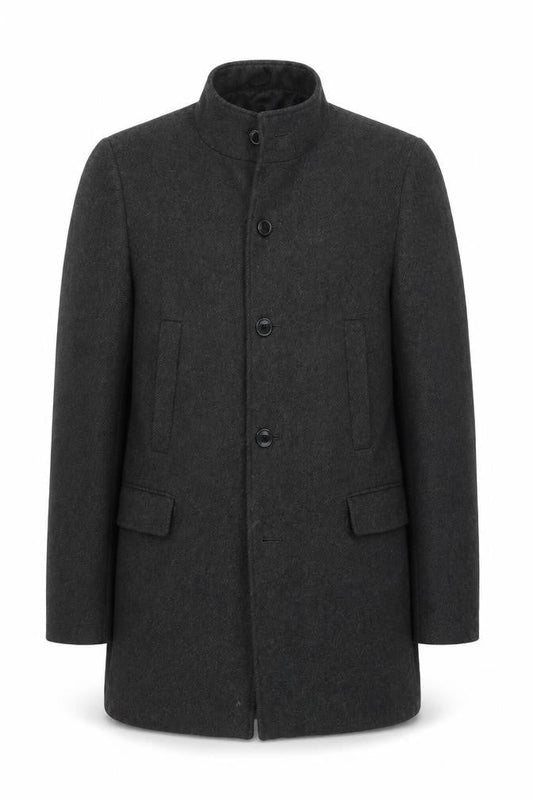 Mens UK Size 50 Mario Conti Grey Overcoat