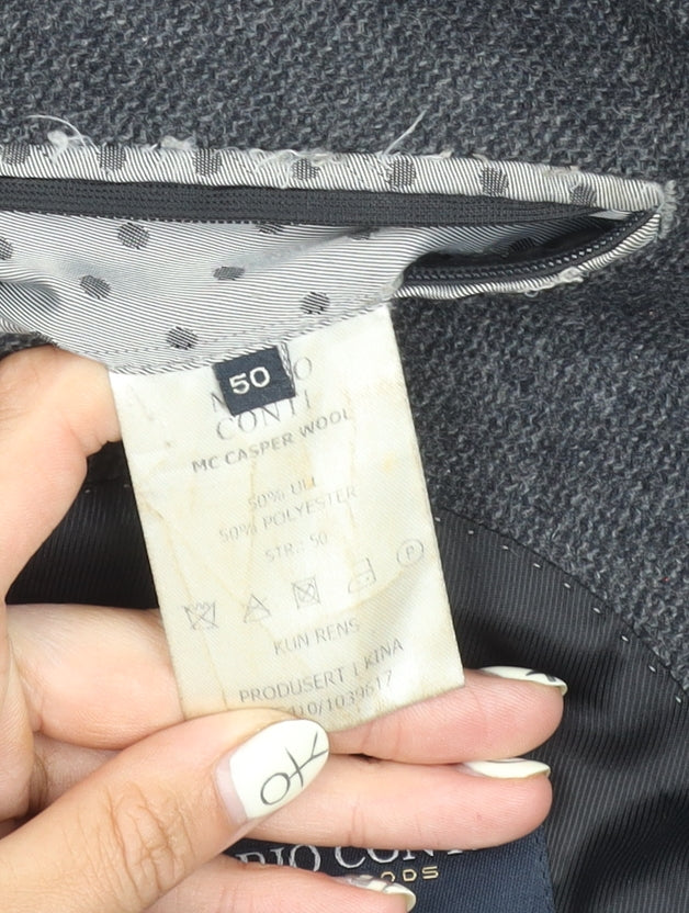 Mens UK Size 50 Mario Conti Grey Overcoat