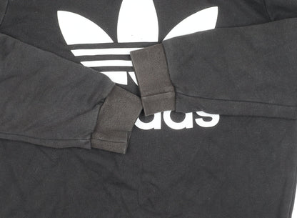 Adidas Boys Black Logo Pullover Sweatshirt 13-14 Years