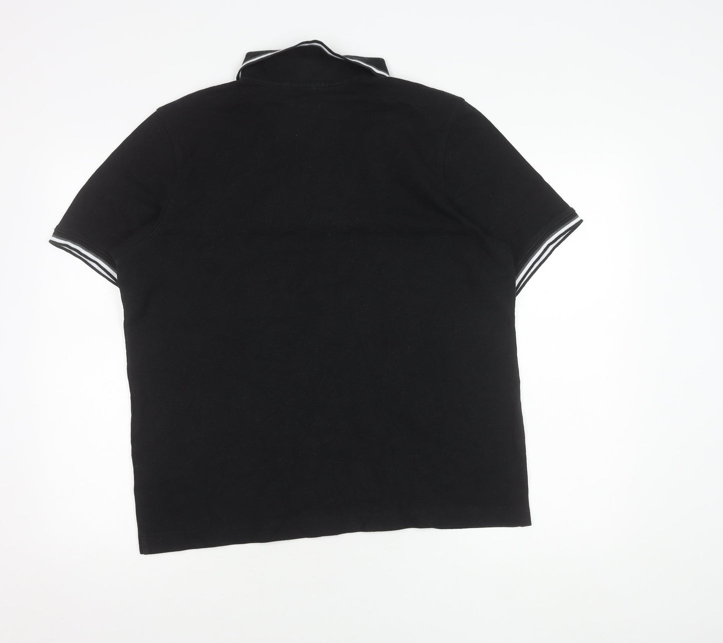 Slazenger Men's Black Polo Shirt L Solid Classic