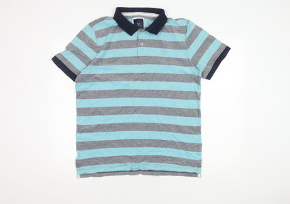 Crew Clothing Men's Blue Striped Polo Shirt XL