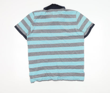 Crew Clothing Men's Blue Striped Polo Shirt XL