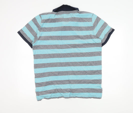 Crew Clothing Men's Blue Striped Polo Shirt XL