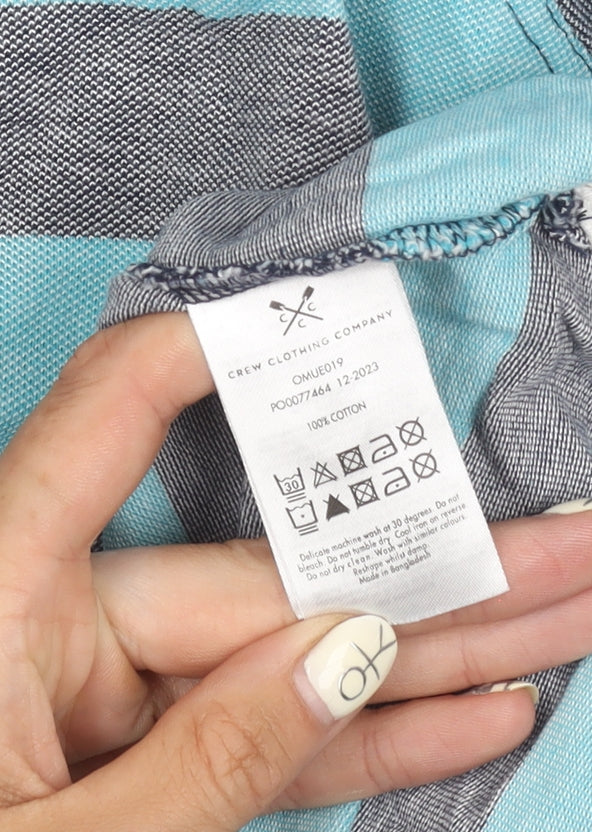 Crew Clothing Men's Blue Striped Polo Shirt XL