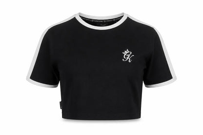 Gym King Women's Black Cropped T-Shirt Size 6