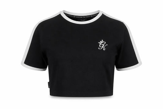 Gym King Women's Black Cropped T-Shirt Size 6