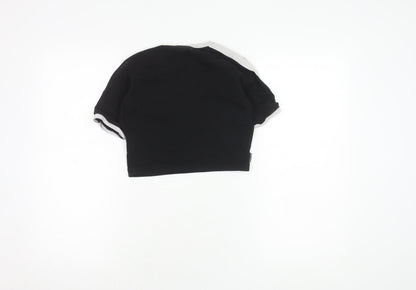 Gym King Women's Black Cropped T-Shirt Size 6