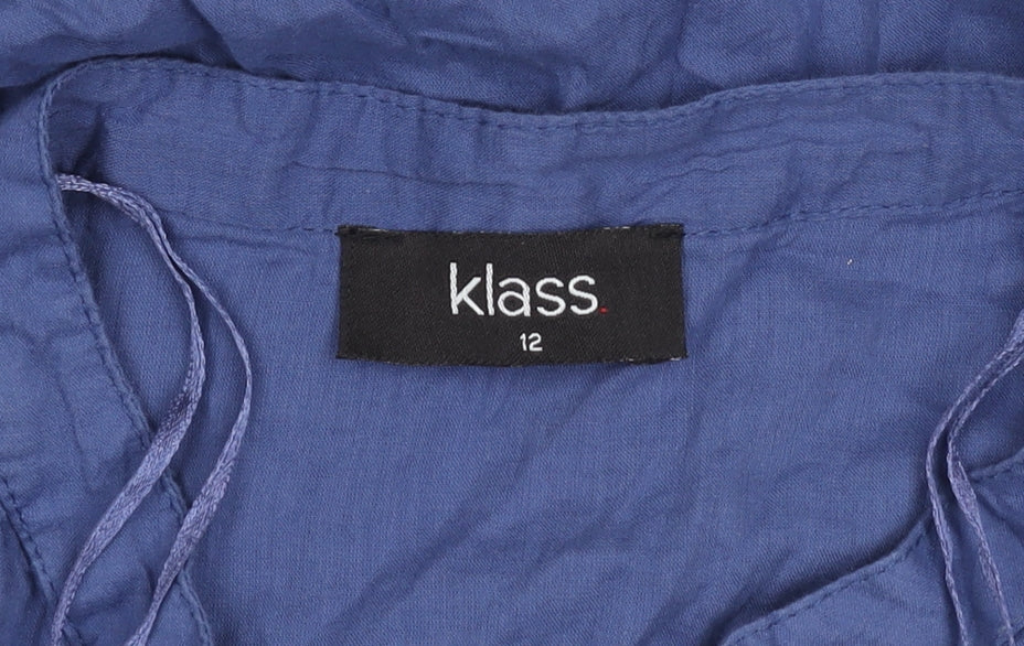 Womens UK Size 12 Klass Blue Basic Blouse
