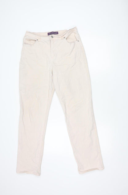 Womens UK Size 12 Gloria Vanderbilt  Straight Ivory Jeans