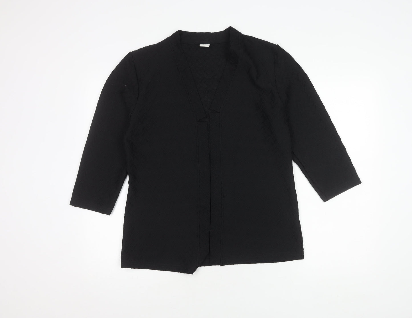 Womens UK Size 12 Cotton Traders Black Kimono Blouse