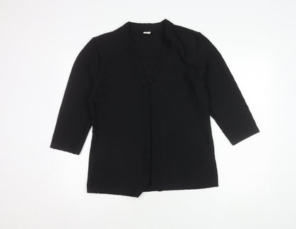 Womens UK Size 12 Cotton Traders Black Kimono Blouse