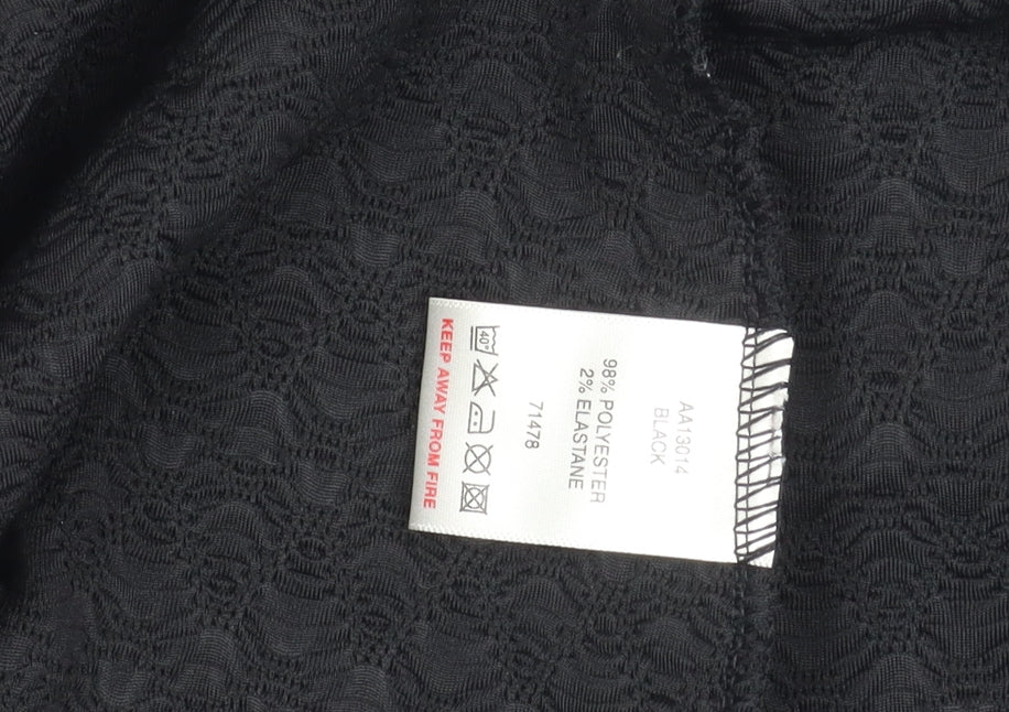 Womens UK Size 12 Cotton Traders Black Kimono Blouse